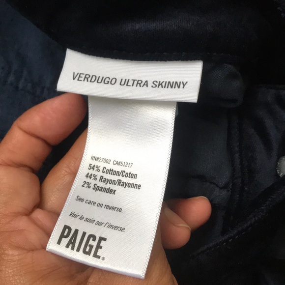 PAIGE Verdugo Ultra Skinny Velvet Pants - Picture 4 of 8